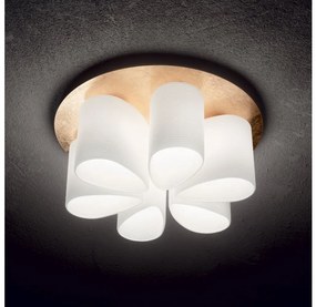Plafonieră Ideal Lux DAISY 6xE27/52W/230V d. 60 cm auriu/alb