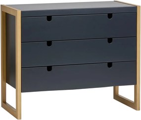 Comodă cu 3 sertare Marckeric Square, 90 x 75 cm, gri antracit