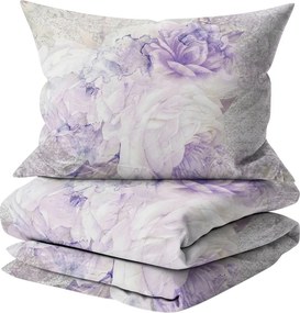 Lenjerie de pat din satin de bumbac KATRIN WHITE mov Dimensiune lenjerie de pat: 2 ks 60 x 70 cm | 240 x 200 cm