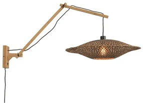 Aplica din bambus cu brat articulat Bali orizontal L natur, 60cm