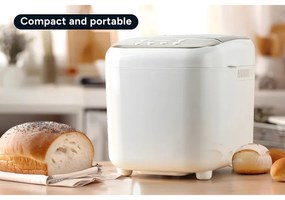 Masina de facut paine Crown CBM-6511, 600W, 1L, 19 programe, Timer, Afisaj LCD, Memorie, Alb