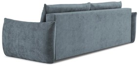 Canapea albastră extensibilă cu tapițerie din chenille 230 cm Leila – Makamii