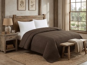 Cuvertura de pat de catifea ARROW VELVET, maro inchis Dimensiune: 170 x 210 cm