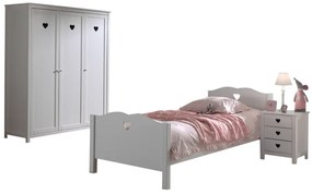 Set Mobilier Copii AMORI, 3 Piese, Alb, Stil Romantic – Vipack