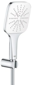 Grohe Rainshower Eco SmartActive 130 Cube Set dus cu suport fix, crom alb (moon white)