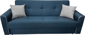 Canapea VERA extensibila, 3 locuri, lada de depozitare, stofa bleumarin + gri, 225x90x90 Bleumarin + Gri, Stofa