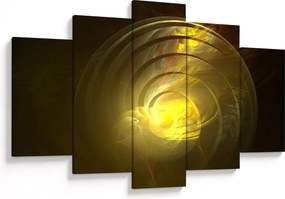 Tabloul cu spirala abstractă în galben (150x105 cm)
