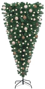 Brad de Craciun artificial inversat, LED-uri  globuri, 180 cm 1, Trandafir, 180 cm