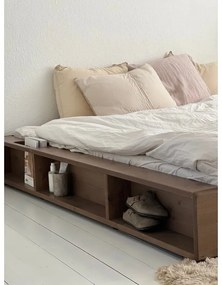 Pat matrimonial maro din lemn masiv de pin cu somieră 160x200 cm Ziggy – Karup Design