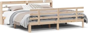 vidaXL Cadru de pat cu tăblie, 180x200 cm, lemn masiv de pin