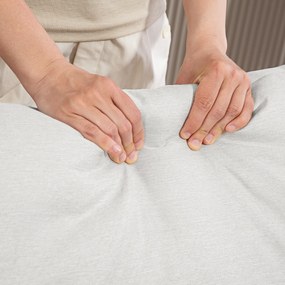 HOMCOM Fotoliu Modern pentru Living din Țesătură cu Șezut Larg și Gros, Crem | Aosom Romania