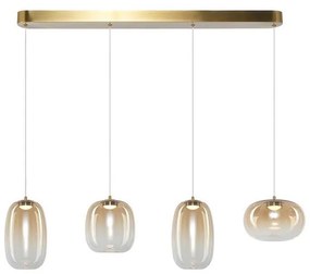 Lustră LED pe cablu VASO LED/15W/230V auriu/fumuriu