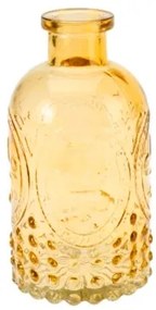 Vaza Ornament din sticla galbena 7x12 cm