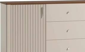 Comodă lemn masiv nuc Napoli Crem/, 162 × 40 × 90 cm