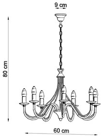 Lustră Sollux Floriano 7, negru