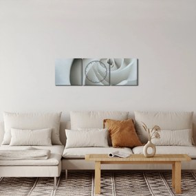 Tablou - Trandafirul alb (cu ceas) (90x30 cm)
