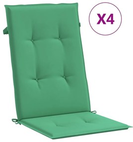 Perne scaun de gradina, 4 buc, verde, 120x50x3 cm 4, Verde, 120 x 50 x 3 cm