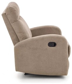 Fotoliu recliner Oslo 1S stofa bej H100 cm