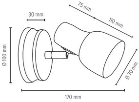 Spot de perete Spot-Light 2239176 SVANTJE 1xE14/40W/230V