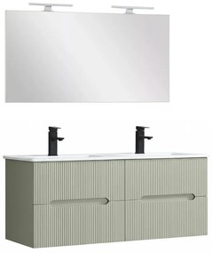 Trent Mobilier de baie 120 cm lavoar ceramic cu oglindă 60x120 cm verde