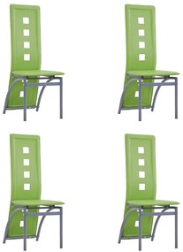 281718 vidaXL Scaune de bucătărie, 4 buc., verde, piele ecologică