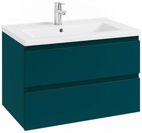 Dulap baie suspendat 80 cm, verde inchis mat, pentru lavoar, Defra Como 80 cm