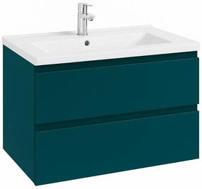 Dulap baie suspendat 80 cm, verde inchis mat, pentru lavoar, Defra Como 80 cm