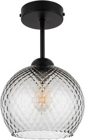 BRILAGI - LED lustră aplicată R GLASS 1xE27/60W/230V Ø 25 cm negru/gri fumuriu