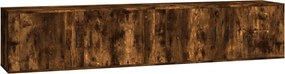 vidaXL Dulapuri TV montate pe perete 2 buc stejar afumat 100x34,5x40cm