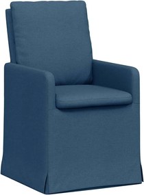 vidaXL Scaune de dining 2 pcs albastru 57 x 67 x 98 cm țesătură