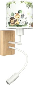 Brilagi - LED Flex. lampă BOBO WOOD 1xE27/25W/230V + LED/3W stejar/alb/verde/junglă
