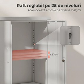 HOMCOM Dulap pentru Birou cu Raft Interior Reglabil și Sertar Alb | Aosom Romania