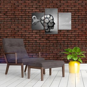 Tablou artistic cu cu cap și ceas (90x60 cm)