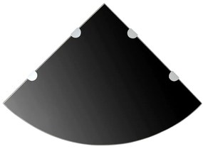 vidaXL Rafturi de colț cu suporturi crom 2 buc. negru 45x45 cm sticlă