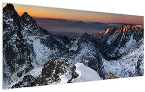 Tablou - Răsărit de soare în munți (120x50 cm)