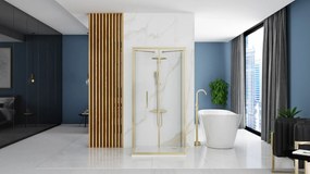 Cabina de dus de perete Rapid Fold Auriu 90x80cm, Rea