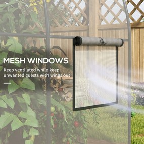 Outsunny Sera 3 x 2 x 2m cu Usa Rulanta si Fereastra, Transparent | Aosom Romania