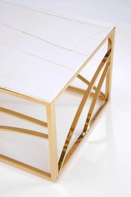Masa de cafea dreptunghiulara Universe 3 marmura alba/auriu L120 cm