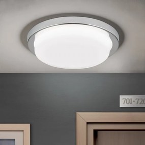 Plafoniera LED moderna LEROX Ã20cm crom