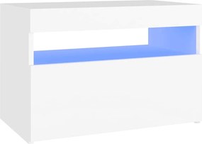 vidaXL Comodă TV cu lumini LED, alb, 60x35x40 cm