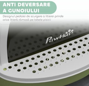 PawHut Litieră cu Capac, Tavă pentru Nisip tip Sertar cu Filtru de Carbon și Lopățică, 40,5x52x39 cm, Gri | Aosom Romania