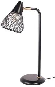 Veioza, lampa de masa design industrial Fanny negru, auriu