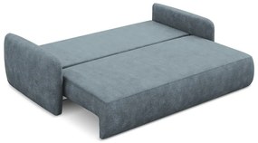 Canapea albastru prăfuit extensibilă/cu spațiu de depozitare cu tapițerie din chenille 218 cm Lilo – Makamii