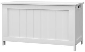 HOMCOM Cutie de depozitare, Cutie de depozitare pentru jucării, MDF, 2 mânere, 81 x 40 x 46 cm, Alb | Aosom Romania
