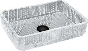 Mexen Akra chiuvetă de sticlă deasupra blatului 46 x 33 cm, transparentă - 24024600