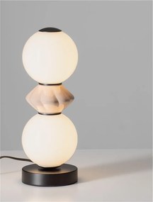 Veioza LED decorativa ceramica mocha, alb, PALLINA