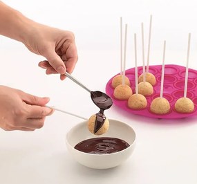 Forma de copt Lekue 1010174, Ø25x4,3 cm, -60°C/+220°C, Silicon platinat, Roz