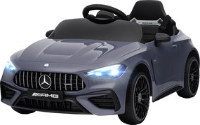 AIYAPLAY Mașină electrică pentru copii, design Mercedes, motoare 12V, telecomandă, lumini LED, muzică, pentru copii 3-6 ani, Gri | Aosom Romania