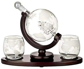 Set Decantor  2 Pahare whisky EARTH GLOBE