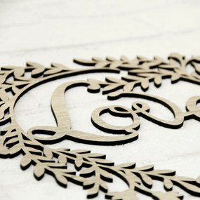 DUBLEZ | Coroniță decorativă din lemn pentru ușă - Love